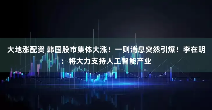 大地涨配资 韩国股市集体大涨！一则消息突然引爆！李在明：将大力支持人工智能产业